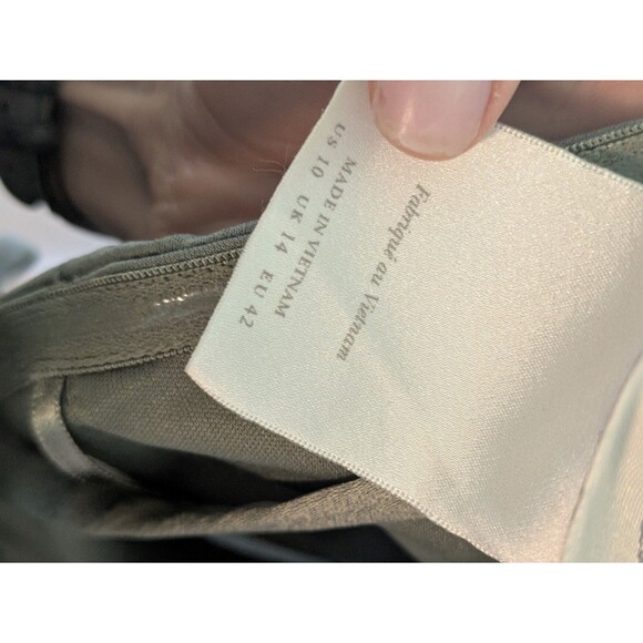 BHLDN - Elsie Straight Neck Satin A-Line Gown Size US 10 Anthropologie - Picture 6 of 11